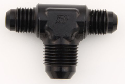 Fitting - Adapter Tee - 6 AN Male x 6 AN Male x 8 AN Male - Aluminum - Black Anodized - Each
