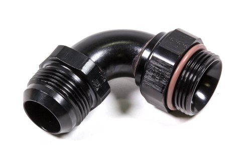 Fitting - Adapter - 90 Degree - 16 AN Male to 16 AN Male O-Ring - Aluminum - Black Anodized - Each