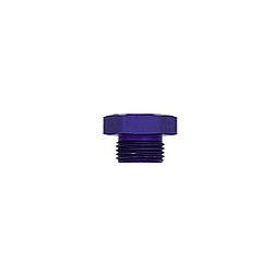 Fitting - Plug - 6 AN - O-Ring - Hex Head - Aluminum - Blue Anodized - Each