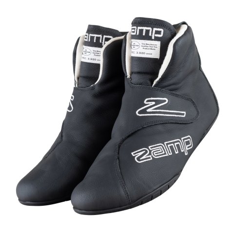 Driving Shoe - ZR-Drag - Mid-Top - SFI 3.3/20 - Leather Outer - Aramid Inner - Black - Size 13 - Pair