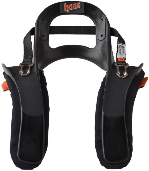 Head and Neck Support - Hans III - SFI 38.1 - Sliding Post Tether - Helmet Anchor - Plastic - Black - Large - Kit thumbnail 1