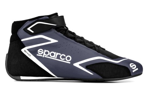 Driving Shoe - Skid - Mid-Top - SFI 3.3/5 - FIA Approved - Leather Outer - Fire Retardant Fabric Inner - Black / Gray - Euro 43 - Pair