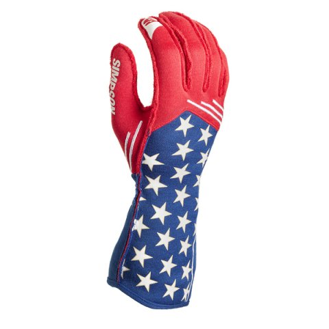 Driving Gloves - Liberty - Double Layer - Nomex - Elastic Cuff - Red / White / Blue - Large - Pair