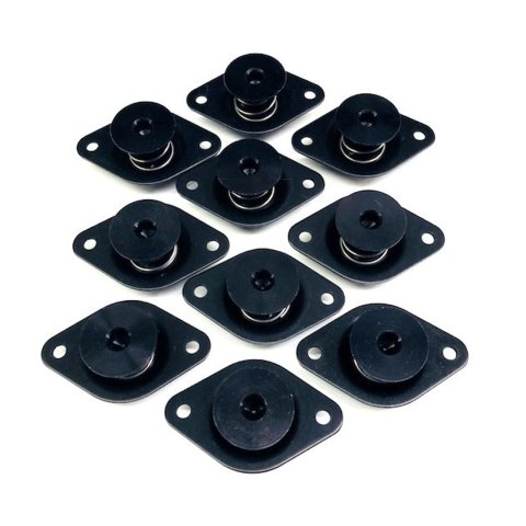 Quick Turn Fastener - Self Ejecting - Flush Head - Hex Drive - 7/16 x 0.650 in Body - Aluminum - Black Anodized - Set of 10 thumbnail 1