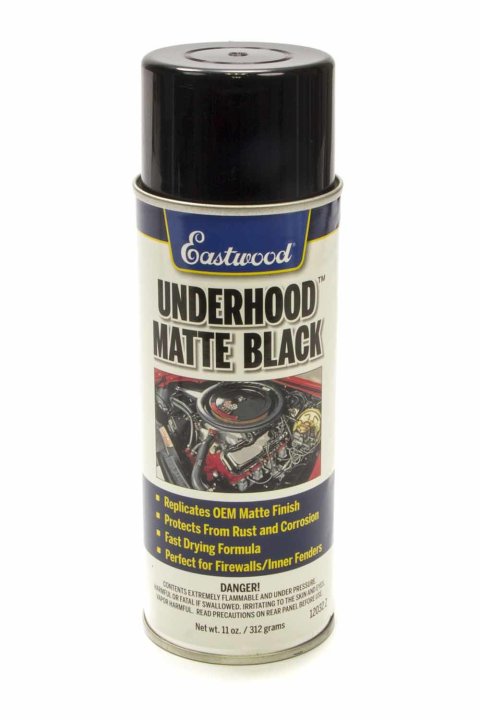 Paint - Underhood Black - Acrylic Lacquer - Matte Black - 11 oz Aerosol - Each thumbnail 1