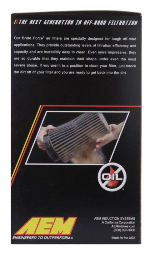 AEM 3.5 in x 9 in Dryflow Conical Air Filter thumbnail 8