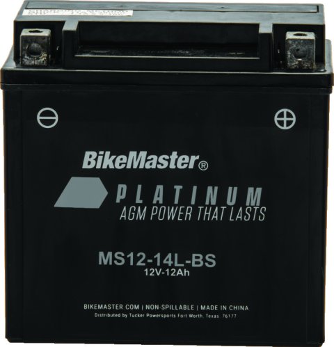 BikeMaster AGM Battery - MS12-14L-BS thumbnail 1
