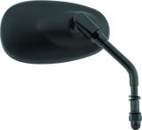 BikeMaster Harley Oval Mini Mirror - Each - Matte Black thumbnail 1