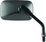 BikeMaster Mini Rectangle Mirror 10mm - Carbon Fiber - Each thumbnail 1