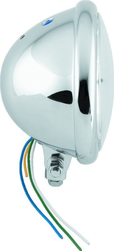 Bikers Choice 5-3/4 Chrome Bottom Mount Headlight Clear Lens H4 60/55W Universal thumbnail 1