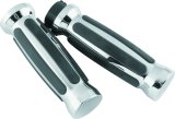 Bikers Choice 81-17 XL & Big Twin Dual Cable Chrome & Black Sensation Grips Pr thumbnail 1