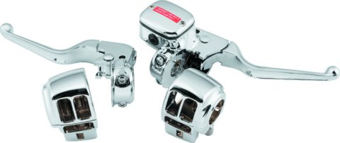 Bikers Choice 96-07 FLH/FLT Chrome Handlebar Control Kit W/O Switches 11/16 Bore W/Audio thumbnail 4