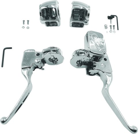 Bikers Choice 15-17 Softail Chrome Handlebar Control Kit 1/2 Inch Bore Single Disc thumbnail 2