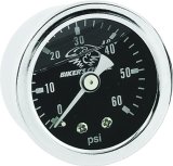 Bikers Choice Black Face Liquid Filled Oil Pressure Gauge 0-60 Psi 1/8 NPT thumbnail 1