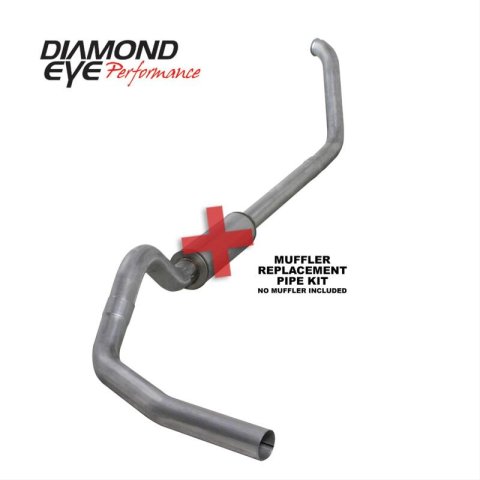 Diamond Eye 00-03 Ford F250/F350 7.3L 4in Turbo-Back Single Aluminized Muffler Replacement Pipe thumbnail 1