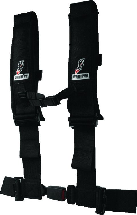 DragonFire Racing Harness H-Style- 4-Point- EZ-Adjust- 3in Buckle- Black thumbnail 1