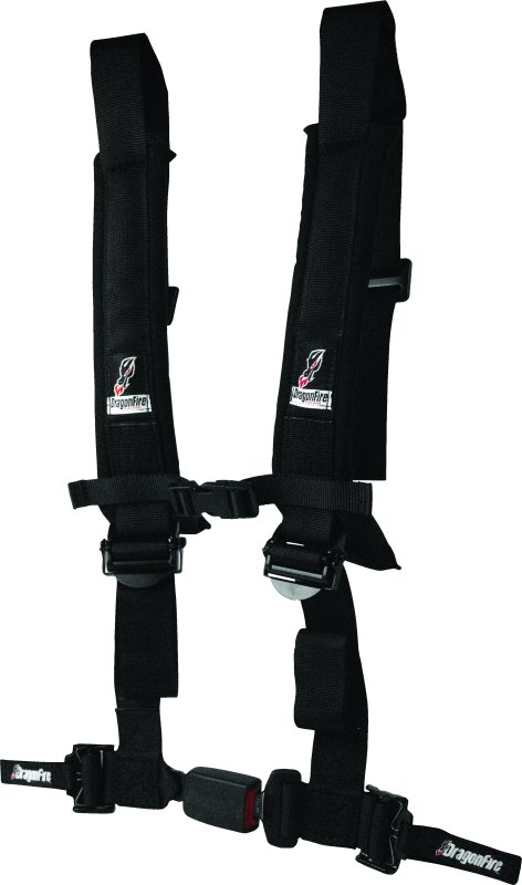 DragonFire Racing Harness H-Style- 4-Point- EZ-Adjust- 2in Buckle- Black thumbnail 2
