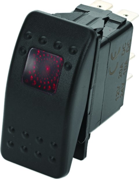 DragonFire Racing Lighted Switch On/Off Rocker Switch Red Lite thumbnail 1