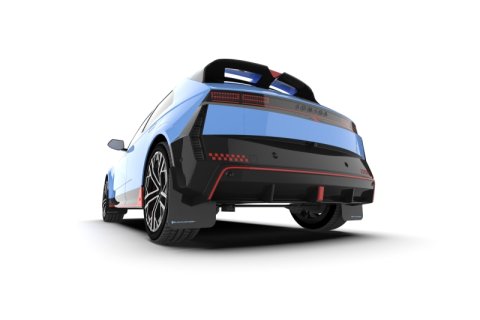 Rally Armor 25-26 Hyundai Ioniq 5 N Black Mud Flap w/Light Blue Logo thumbnail 2