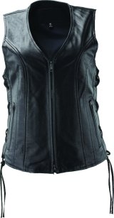 Kuryakyn Leather By River Road Sapphire Leather Vest Black Womens - Medium thumbnail 1