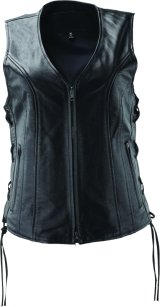 Kuryakyn Leather By River Road Sapphire Leather Vest Black Womens - Medium thumbnail 2