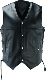 Kuryakyn Leather By River Road Old Skool Leather Vest Black - 2XL thumbnail 1