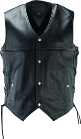 Kuryakyn Leather By River Road Old Skool Leather Vest Black - 2XL thumbnail 2