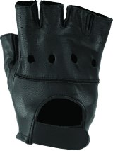 Kuryakyn Leather By River Road Hollister Shorty Gloves Black - Large thumbnail 1