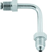 Twin Power Stainless Brake Fitting Male 3/8-24 Inverted Flare to AN-3 Male 90 Adaptor Tube Short thumbnail 1