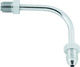 Twin Power Stainless Brake Fitting Male 3/8-24 Inverted Flare to AN-3 Male 90 Adaptor Tube Long thumbnail 1