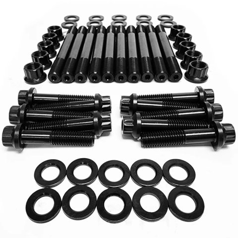 Main Stud / Bolt Kit - 12 Point Nuts - 2-Bolt Mains - Steel - Black Oxide - GM Duramax 2006-16 - Kit thumbnail 1