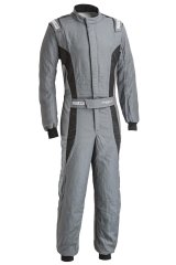 Driving Suit - Victory Pro - 1-Piece - SFI 3.2A/5 - FIA Approved - Single Layer - Fire Retardant Fabric - Gray / Black - Medium - Each thumbnail 3