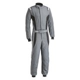 Driving Suit - Victory Pro - 1-Piece - SFI 3.2A/5 - FIA Approved - Single Layer - Fire Retardant Fabric - Gray / Black - Medium/Large - Each thumbnail 1