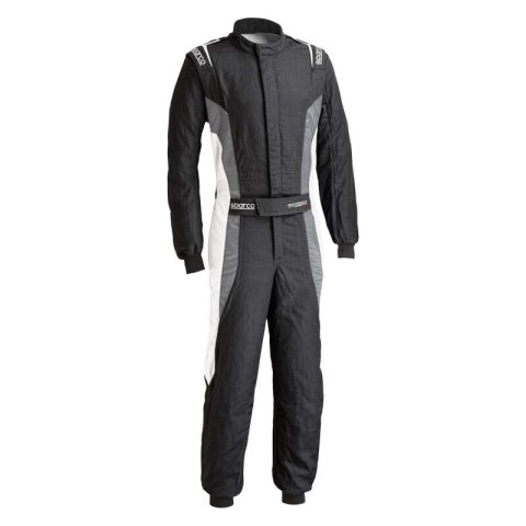 Driving Suit - Victory Pro - 1-Piece - SFI 3.2A/5 - FIA Approved - Single Layer - Fire Retardant Fabric - Black / Gray - Medium - Each