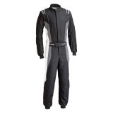 Driving Suit - Victory Pro - 1-Piece - SFI 3.2A/5 - FIA Approved - Single Layer - Fire Retardant Fabric - Black / Gray - X-Large - Each thumbnail 1
