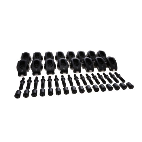 Rocker Arm - Pro Series - Pedestal Mount - 1.70 Ratio - Full Roller - Aluminum - Black Anodized - GM LS-Series - Set of 16