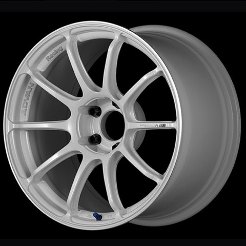 Advan RSIII 18x10.0 / +25 Offset / 5x114.3 / 73mm Bore / Racing White Metallic and Ring