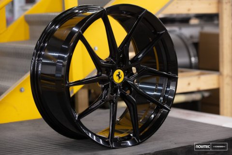 Vossen x Novitec NF8 21x9.5in - 5x114.3 BP - ET38 - Gloss Black Ferrari 296 Front Wheel