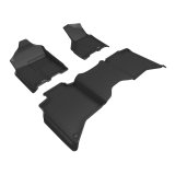 3D MAXpider 19-24 Dodge RAM 3500 Crew Cab w/ Bucket Seats Kagu 1st and 2nd Row Floormat - Black thumbnail 1