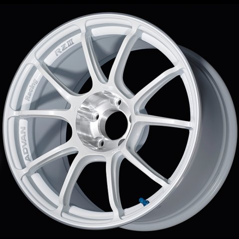 Advan RZIII 18x8.5 / +30 Offset / 5x114.3 BC / 73mm Bore / Racing White Metallic & Diamond Cut