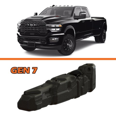 Titan Fuel Tanks 25-26 RAM 2500/3500 Cummins Crew Cab Long Bed 55 Gallon XXL Mid-Ship Fuel Tank thumbnail 1