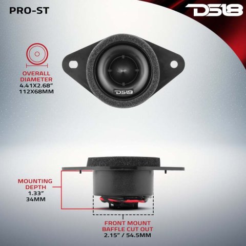 DS18 1.9in OEM Replacement Neodymium Toyota and Subaru Tweeter 100 Watts RMS 1in Pen Vc 4 ohm thumbnail 3