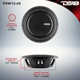DS18 10in 500 Watts RMS 2 ohm DVC Shallow Mount Water Resistant Subwoofer thumbnail 2