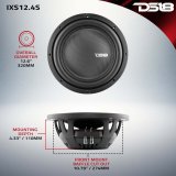 DS18 12in 800 Watts RMS 4 ohm SVC Shallow Mount Fiber Glass Subwoofer IXS Series thumbnail 2