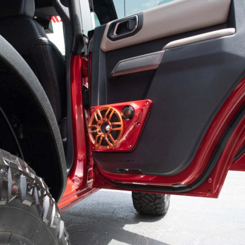 DS18 21-25 Bronco Back Door Pnls Fits Most 2x 6.5in Speakers 2x 2.3in Cut Out Twtrs Speaker Not Incl thumbnail 1