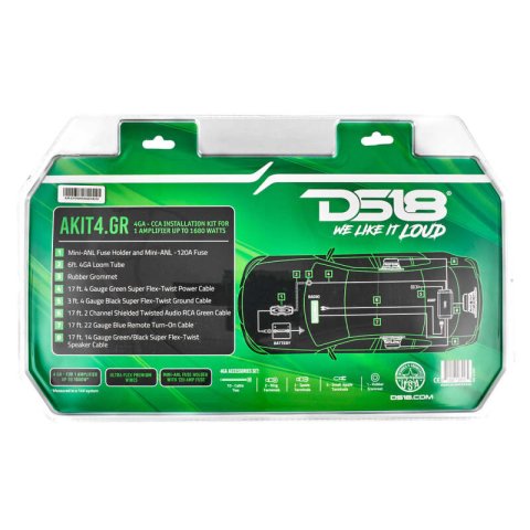 DS18 4-GA Amplifier Install Kit Advance- Green thumbnail 6