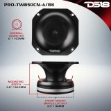 DS18 4in Super Bullet Tweeter Neodymium 250 Watts RMS 1.5in PEI Vc 4 ohm Black thumbnail 9