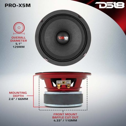 DS18 5.25in 150 Watts RMS 4 ohm Mid-Range Loudspeaker thumbnail 2