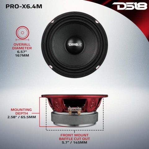 DS18 6.5in 250 Watts RMS 4 ohm Mid-Range Loudspeaker thumbnail 5