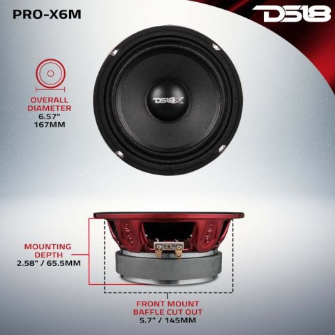 DS18 6.5in 250 Watts RMS 8 ohm Mid-Range Loudspeaker thumbnail 5